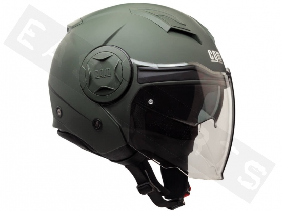 Helmet Demi Jet CGM 129A Illinois Matt Green (double visor)