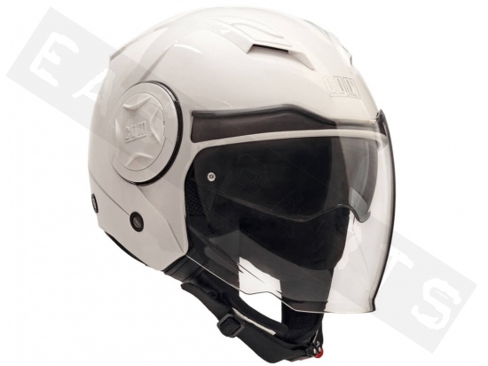 Helmet Demi Jet CGM 129A ILLINOIS MONO White (double visor)