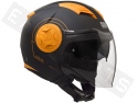 Helmet Demi Jet CGM 129S Dixon Matt Black/ Orange Fluo (double visor)