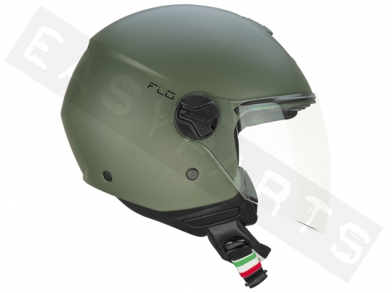 Helmet Demi Jet CGM 167A FLO MONO matt green (long visor)