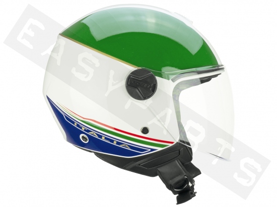 Helmet Demi Jet CGM 167I FLO ITALIA white/green/red (long visor)