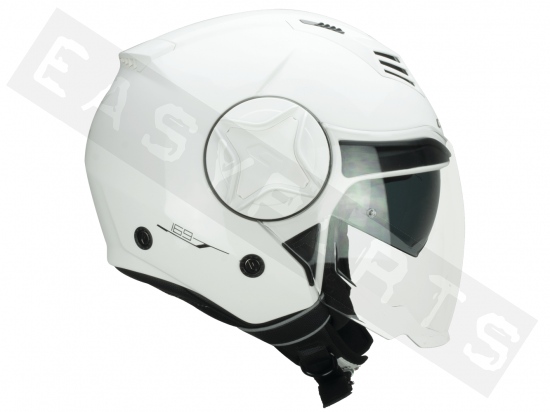 Helmet Demi Jet CGM 169A ILLI MONO white (double visor)