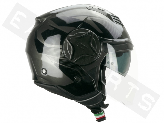 Helmet Demi Jet CGM 169G ILLI SPORT graphite black (double visor)