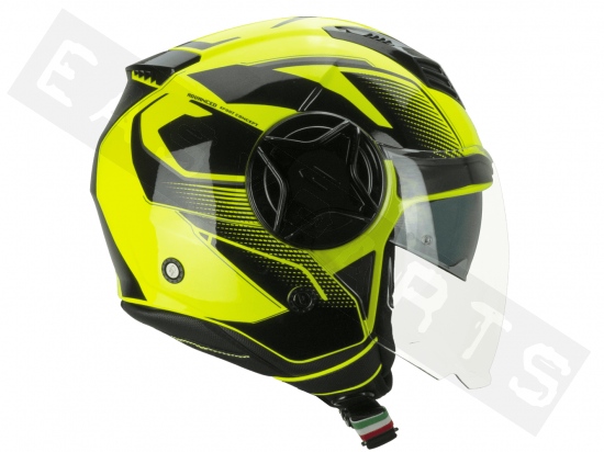 Helmet Demi Jet CGM 169G ILLI SPORT fluo yellow/ black (double visor)