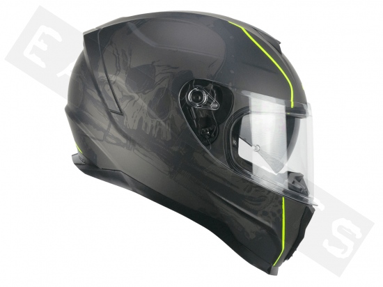 Helmet full face CGM 321S ATOM SKULL black/yellow (double visor)