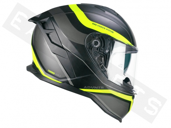Helmet full face CGM 363X SHOT RUN matt black/yellow (double visor)
