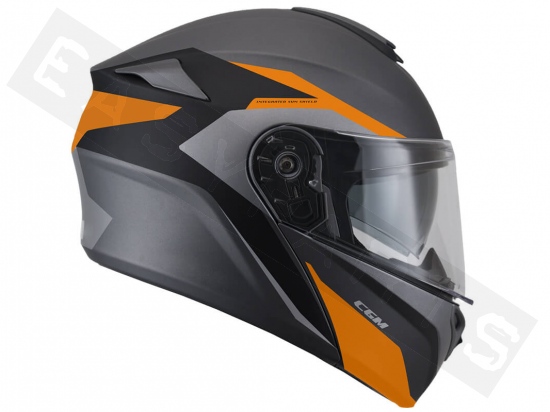 Modular Helmet CGM 508G Dresda Matt Black/ Orange (double visor)