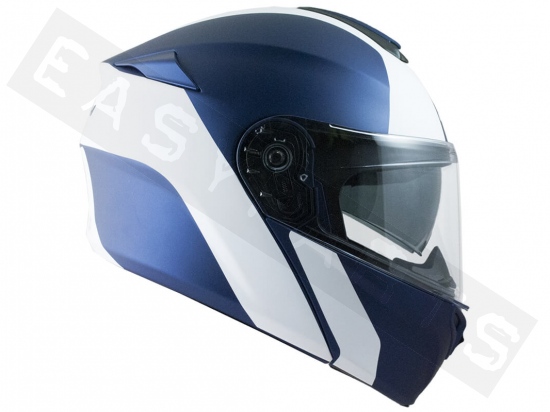 Modulaire Helm CGM 508S Berlino Race Blauw/Wit Satijn (dubbel vizier)