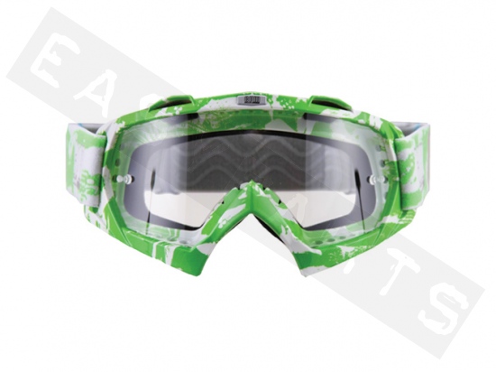 Occhiali da cross CGM 730X Extreme Verde con lente transparente