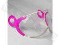 Visor Shaped Transparent CGM 107K with fuchsia rubber supports