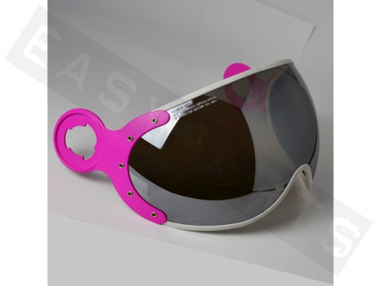 Visor Shaped Bright/Silver CGM 107K with fuchsia rubber supports
