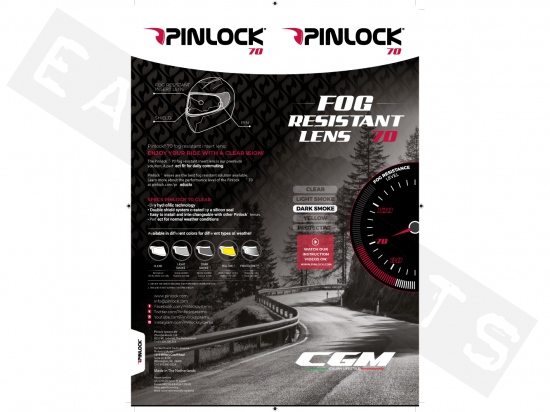 Lente antiappannamento della Visiera Casco CGM Pinlock® Fumé 75% - Caschi -   - Ricambi e accessori per scooter e motorini