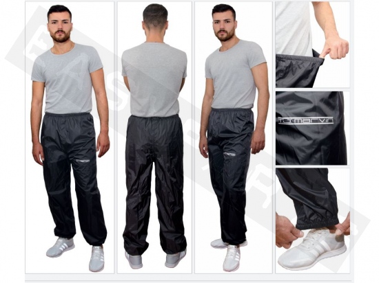 Pantalon imperméable T.J. MARVIN E52 noir Unisexe