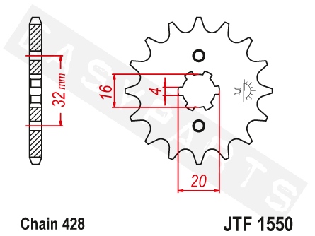 Ritzel vorne JT Sprockets JTF1550.13 Yamaha YZF-R 125 2008-2020