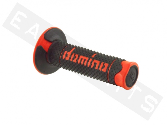 Handlebar grips DOMINO Soft black/orange (119mm)