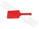 Porte-étiquette bagage AKRAPOVIC cuir rouge