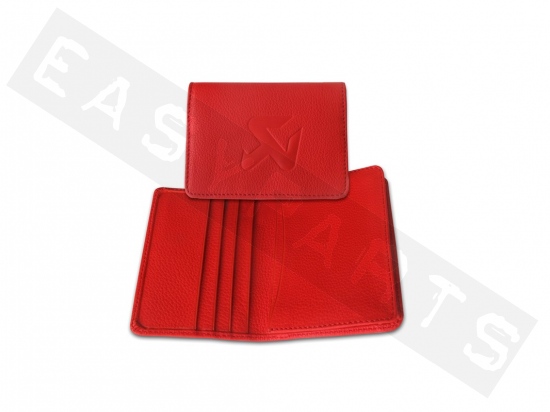 Porte-cartes AKRAPOVIC cuir rouge
