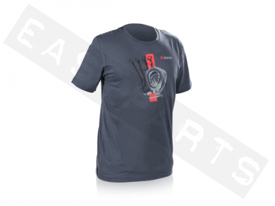 T-Shirt AKRAPOVIC Lifestyle Red Strip blau/grau Herren