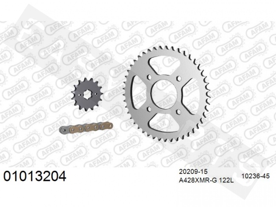 Kit chaîne AFAM acier standard Honda CB 125 F 2015-2020