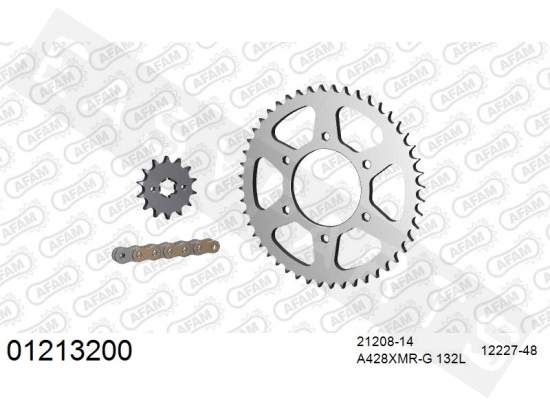 Kit catena AFAM acciaio standard Yamaha MT 125 2015-2019