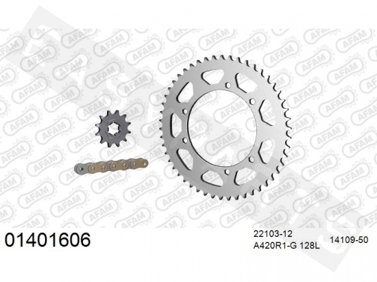Chain & sprocket kit AFAM steel Suzuki RMX 50 1996-2003