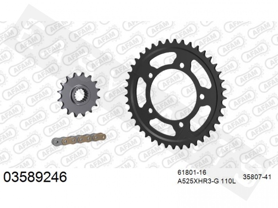 Chain & sprocket kit AFAM steel Aprilia RSV4 1000 RR- RF 2015-2020 (525)