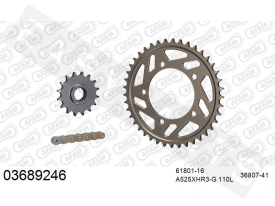 Chain & sprocket kit AFAM alu Aprilia RSV4 1000 RR- RF 2015-2020 (525)