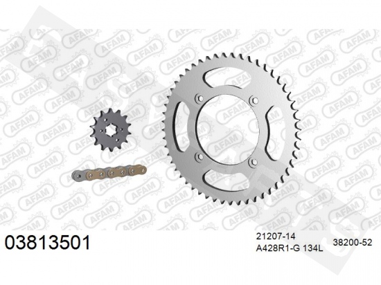 Kit chaîne AFAM acier standard Beta RR 125 AC Enduro 2010-2011