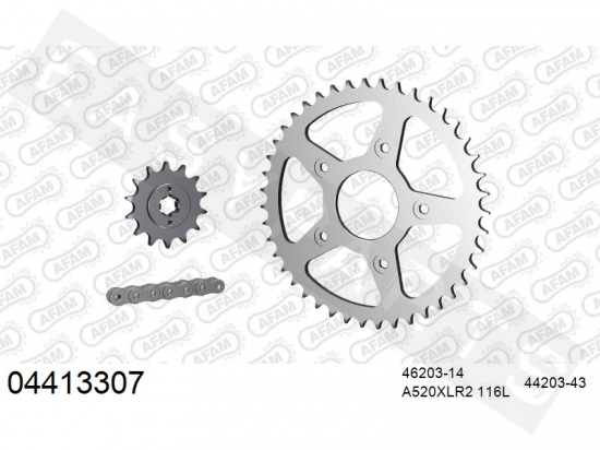 Chain & sprocket kit AFAM steel Cagiva Mito 125 SP525 2008-2012
