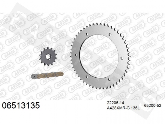 Chain & sprocket kit AFAM steel Hyosung GT 125 Naked 2003-2015