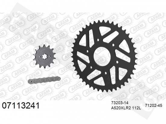 Kit cadena AFAM acero standard KTM RC 125 2014-2022