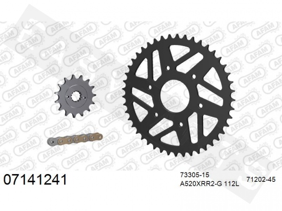 Kit chaîne AFAM acier standard KTM RC 390 2014-2021
