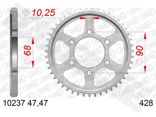 Corona posteriore AFAM acciaio Honda CB 125 R 2018-2021 (428)