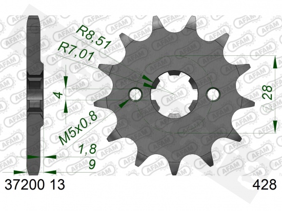 Front sprocket AFAM steel  Aprilia RS4 125 2011-2023 (428)