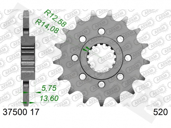 Ritzel vorne AFAM Stahl Aprilia RS 660 2020-2022 (520)