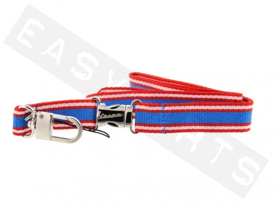 Lanière VESPA porte-clés bleue Azzurro/ rouge