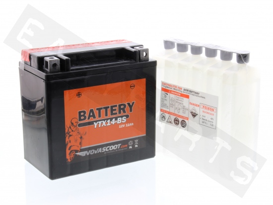 Batterie NOVASCOOT YTX14-BS 12V-12Ah MF (sans entretien, avec acide)