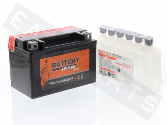 Batterie NOVASCOOT YTX9-BS 12V-8Ah MF (sans entretien, avec acide)