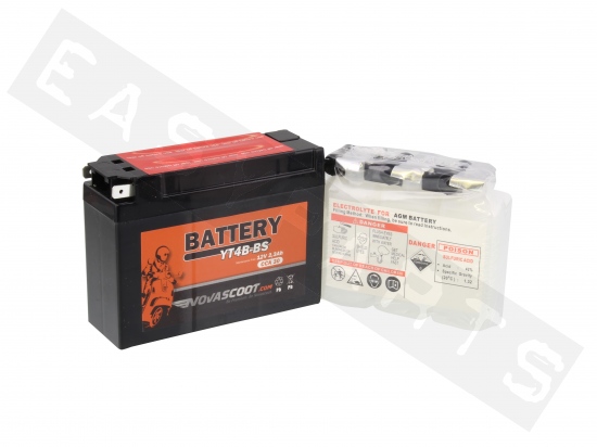 Batterie NOVASCOOT YT4B-BS 12V-2.3Ah MF (sans entretien, avec acide)