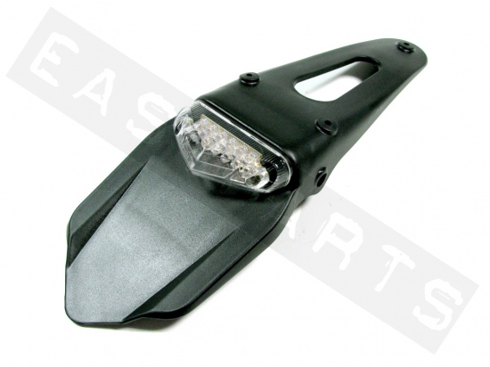 Feu arrière LED & bavette NOVASCOOT Enduro transparent/ noir universel (sigle CE)