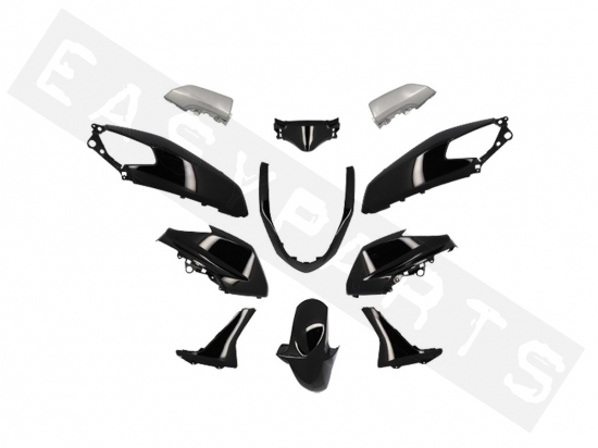 Kit carene NOVASCOOT Nero Lucido Yamaha N-Max 125 2015-2020 (11 pezzi)