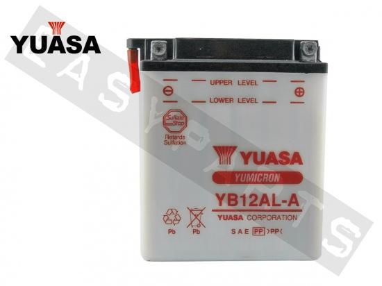 Accu YUASA YB12AL-A 12V 12Ah (zonder zuur)