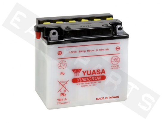 Batería YUASA YB7-A 12V 8Ah (sin ácido)