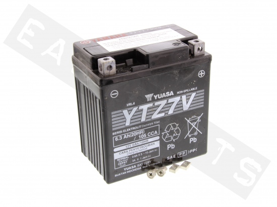 Batterie YUASA YTZ7V 12V-6,3Ah Sla Sealed (Wartungsfrei, mit Gel)